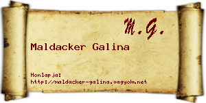 Maldacker Galina névjegykártya